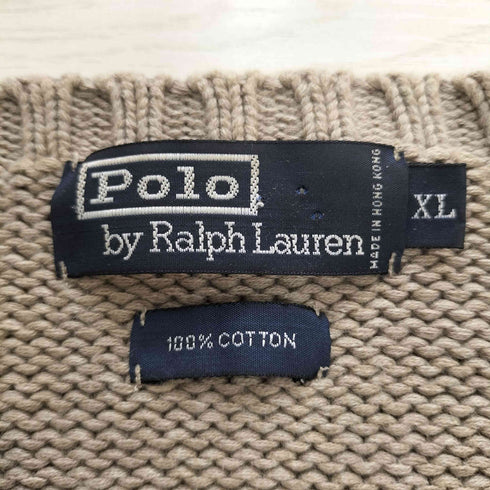 ポロバイラルフローレン Polo by RALPH LAUREN ポニー刺繍 Vネック コットンニット メンズ import:XL