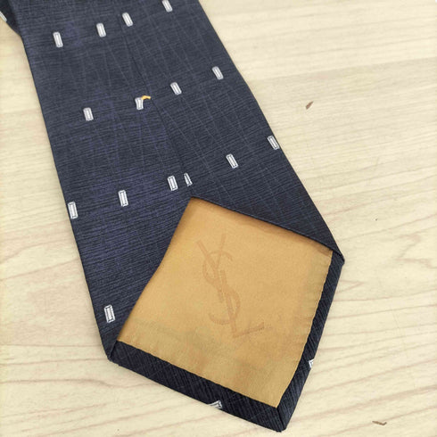 イヴサンローラン Yves Saint Laurent ブロックデザインシルクネクタイ メンズ