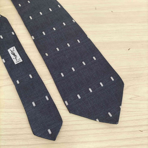 イヴサンローラン Yves Saint Laurent ブロックデザインシルクネクタイ メンズ