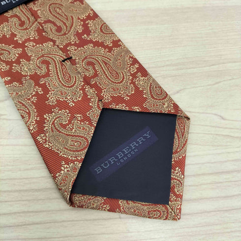 バーバリーロンドン BURBERRY LONDON ペイズリー柄デザインシルクネクタイ メンズ