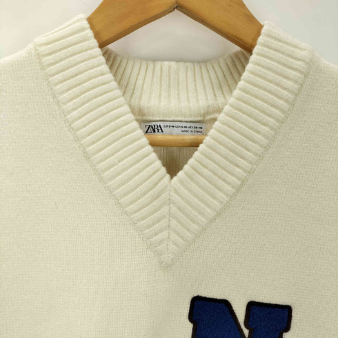 ザラ ZARA パッチデザイン ニットベスト メンズ JPN:M