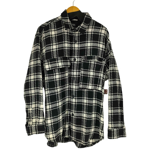 ザラ ZARA テクスチャードチェックオーバーシャツ メンズ M
