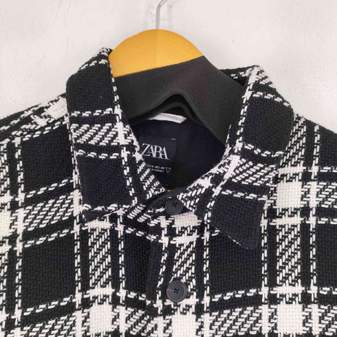 ザラ ZARA テクスチャードチェックオーバーシャツ メンズ M