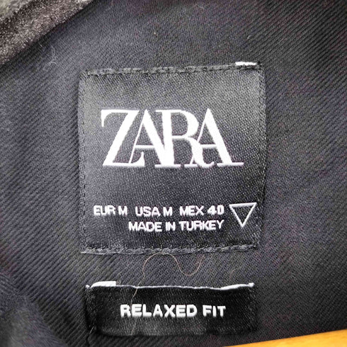 ザラ ZARA テクスチャードチェックオーバーシャツ メンズ M