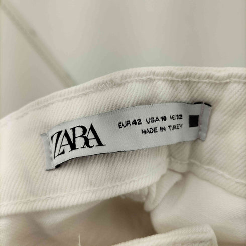 ザラ ZARA ハイウエストホワイトデニム レディース EUR 42