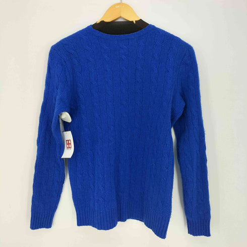 ポロラルフローレン POLO RALPH LAUREN ポニー刺繍 カシミヤ混 ケーブル編み Vネックウールニット レディース import:M