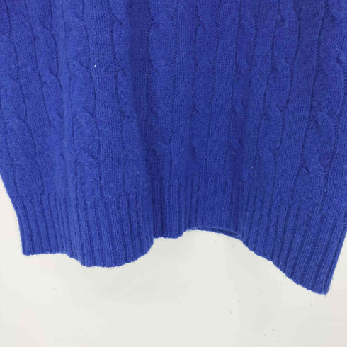ポロラルフローレン POLO RALPH LAUREN ポニー刺繍 カシミヤ混 ケーブル編み Vネックウールニット レディース import:M