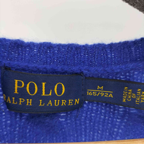 ポロラルフローレン POLO RALPH LAUREN ポニー刺繍 カシミヤ混 ケーブル編み Vネックウールニット レディース import:M