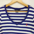 ラルフローレンスポーツ RALPH LAUREN SPORT ボーダーVネックニットTシャツ レディース import:XL