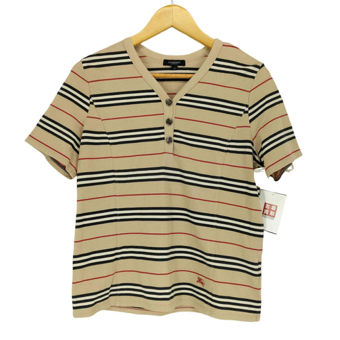 バーバリーロンドン BURBERRY LONDON ボーダーヘンリーネックトップス レディース JPN:4