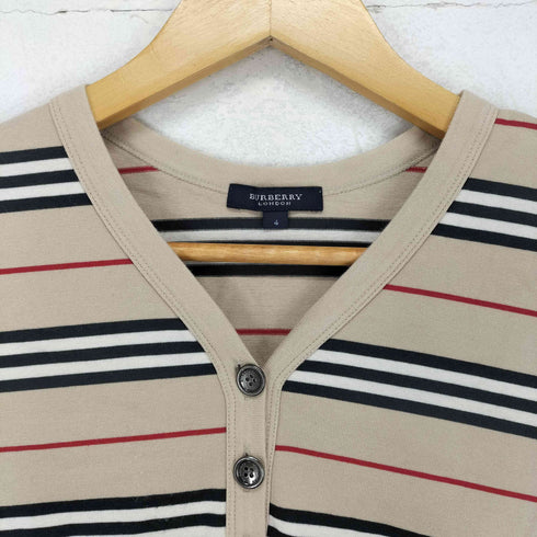 バーバリーロンドン BURBERRY LONDON ボーダーヘンリーネックトップス レディース JPN:4