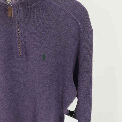 ポロバイラルフローレン Polo by RALPH LAUREN 90S ポニー刺繍 ハーフジップ ハイネック コットン ニット メンズ import:S