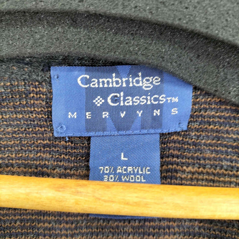 cambridge classic チェック柄アクリルカーディガン ウール混 メンズ JPN:L