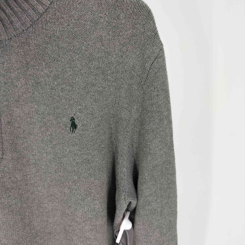 ポロラルフローレン POLO RALPH LAUREN ポニー刺繍 ハーフジップ ハイネック コットン ニット メンズ import:L