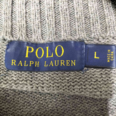 ポロラルフローレン POLO RALPH LAUREN ポニー刺繍 ハーフジップ ハイネック コットン ニット メンズ import:L