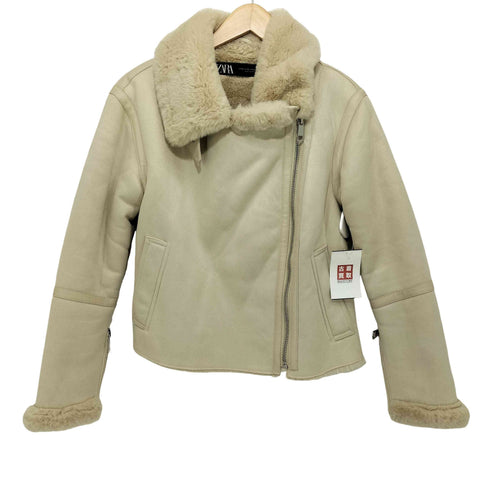 ザラ ZARA ムートン ライダースジャケット レディース import:XS