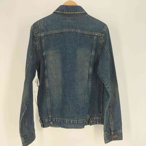 ZAPATEAR フラップ スタッズ ダメージ加工 4P デニム ジャケット Y2K メンズ import:M