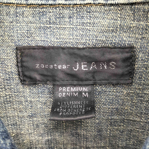 ZAPATEAR フラップ スタッズ ダメージ加工 4P デニム ジャケット Y2K メンズ import:M