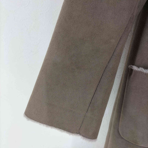 スピックアンドスパン Spick and Span フェイクムートン ノーカラーコート レディース JPN:36