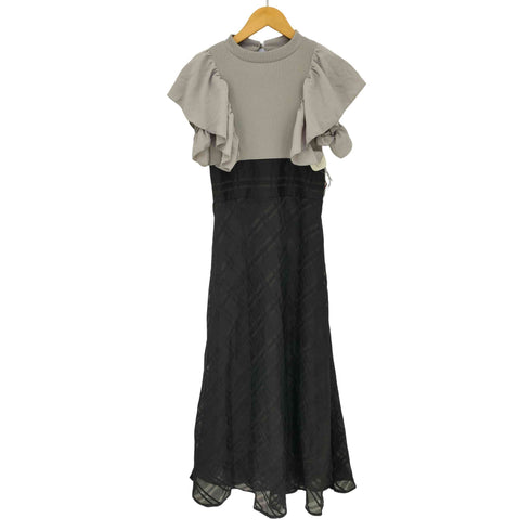 mily bilet ダブルフリル袖チェックレースドッキングワンピース レディース JPN:M
