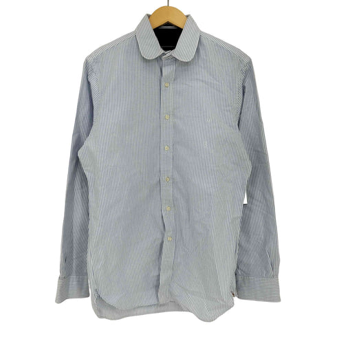 ポロラルフローレン POLO RALPH LAUREN USA製 SLIM FIT 丸襟 裾ポニー ストライプシャツ メンズ 15 1/2 170/92A
