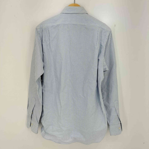 ポロラルフローレン POLO RALPH LAUREN USA製 SLIM FIT 丸襟 裾ポニー ストライプシャツ メンズ 15 1/2 170/92A