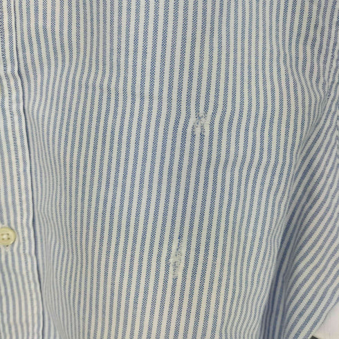 ポロラルフローレン POLO RALPH LAUREN USA製 SLIM FIT 丸襟 裾ポニー ストライプシャツ メンズ 15 1/2 170/92A