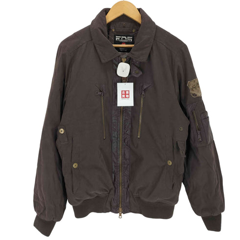 FORDOCKS 裏地キルティング フェイクレザー切替 中綿ジップアップブルゾン メンズ import:L