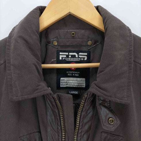 FORDOCKS 裏地キルティング フェイクレザー切替 中綿ジップアップブルゾン メンズ import:L