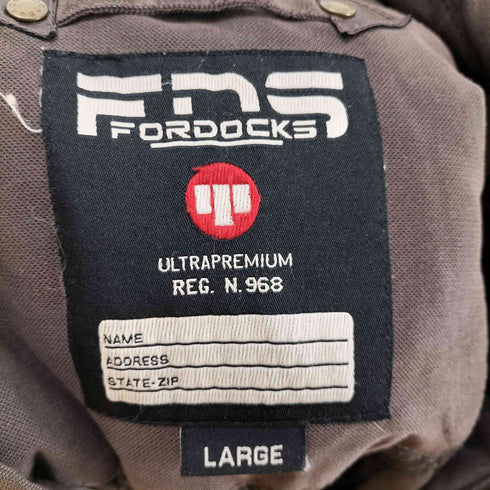FORDOCKS 裏地キルティング フェイクレザー切替 中綿ジップアップブルゾン メンズ import:L
