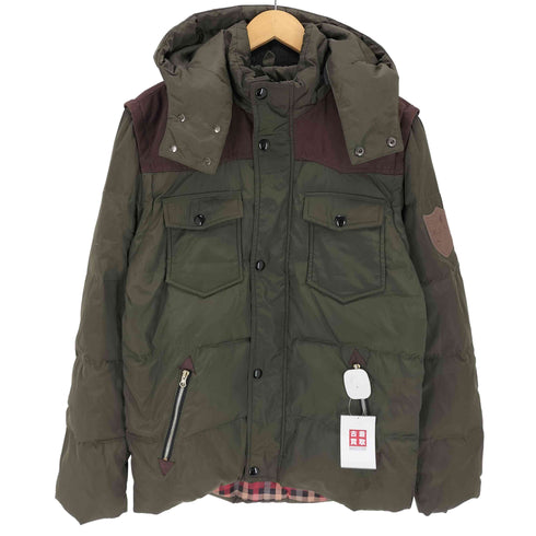 ジープ JEEP chariot 裏地チェック エルボーパッチ ウエスタンヨーク ダウンジャケット フーディ メンズ import:XL