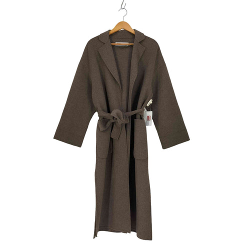 ザラ ZARA ポリレーヨンブレンド ウール ベルテッド チェスターコート ガウンコート レディース import:M