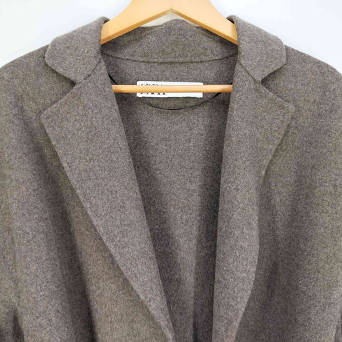 ザラ ZARA ポリレーヨンブレンド ウール ベルテッド チェスターコート ガウンコート レディース import:M