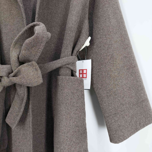 ザラ ZARA ポリレーヨンブレンド ウール ベルテッド チェスターコート ガウンコート レディース import:M