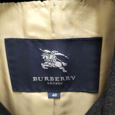 バーバリーロンドン BURBERRY LONDON 裏地ノバチェック カシミヤ混ステンカラーコート レディース 40