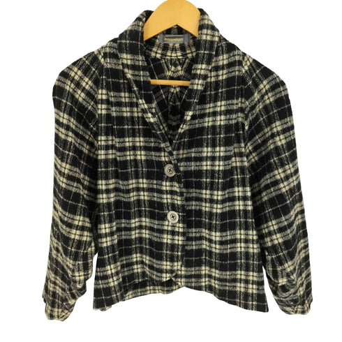 イッセイミヤケ ISSEY MIYAKE 80S 筆タグ タータンチェック ウール 2B テーラードジャケット レディース JPN:M