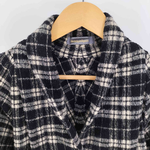 イッセイミヤケ ISSEY MIYAKE 80S 筆タグ タータンチェック ウール 2B テーラードジャケット レディース JPN:M
