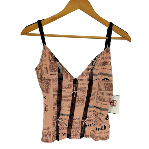 ジョンガリアーノ JOHN GALLIANO NEWSPAPER TOP レース切替 ニュースペーパー プリント トップ レディース import:L