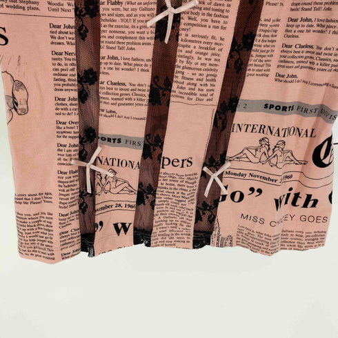 ジョンガリアーノ JOHN GALLIANO NEWSPAPER TOP レース切替 ニュースペーパー プリント トップ レディース import:L