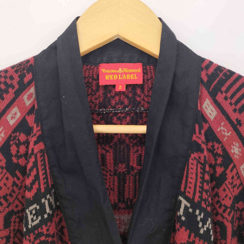 ヴィヴィアンウエストウッドレッドレーベル Vivienne Westwood RED LABEL 切替 ノルディック柄 カーディガン アクリル混 レディース JPN:2