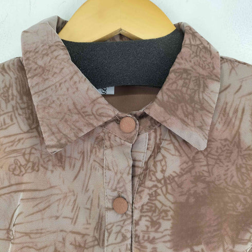 総柄 ロングシアー ノースリーブワンピース レディース FREE