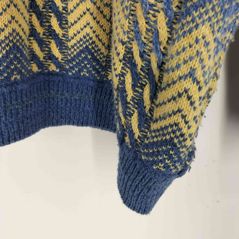 Alba Moda ドイツ製 ウールアクリル 総柄ニット メンズ