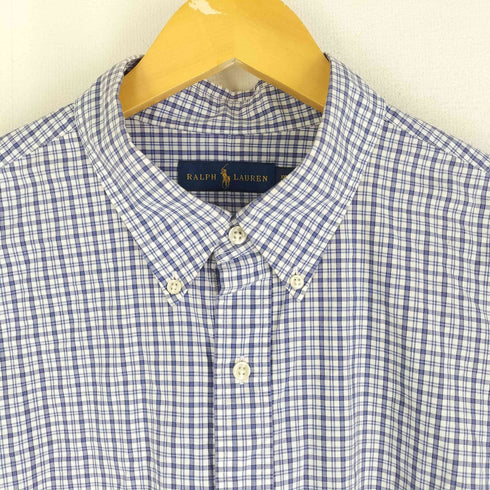 ラルフローレン RALPH LAUREN ポニー刺繍 オーバーサイズ ボタンダウンチェックシャツ メンズ import:XXL