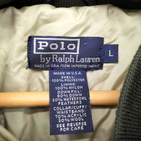 ポロバイラルフローレン Polo by RALPH LAUREN 80S~90S MADE IN USA スモールポニー刺繍ダウンジャケット メンズ import:L