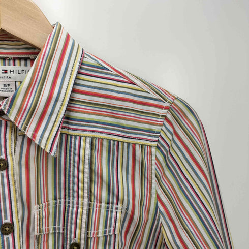 トミーヒルフィガー TOMMY HILFIGER マルチカラーストライプシャツ レディース JPN:S