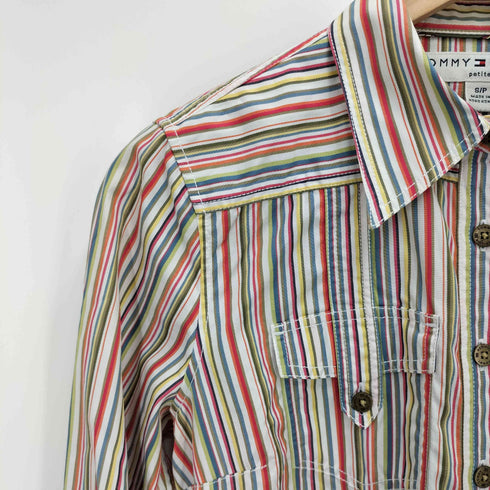 トミーヒルフィガー TOMMY HILFIGER マルチカラーストライプシャツ レディース JPN:S