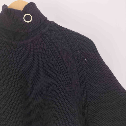 CHAUS SPORT 80S コットン リネン タートルネック リブニット 89AW レディース import:S