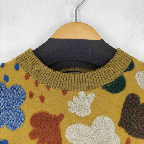 エムアンドキョウコ M.&kyoko beige sweater with large colored flowers レディース FREE