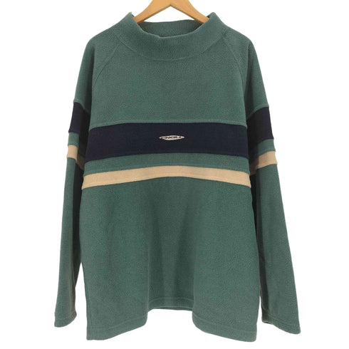 オニール ONEILL 90S オーバル ロゴ刺繍 ボーダーライン モックネック フリース スウェット メンズ import:L