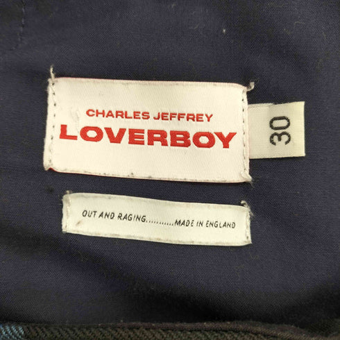 チャールズジェフリーラバーボーイ CHARLES JEFFREY LOVERBOY MADE IN ENGLAND タータンチェックウールパンツ メンズ 30